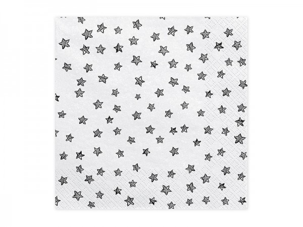 20 Servietten schwarze Sterne 33 x 33 cm