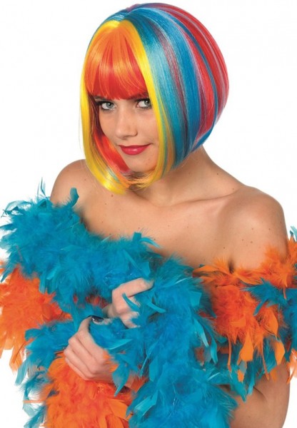 Colorful rainbow bob wig