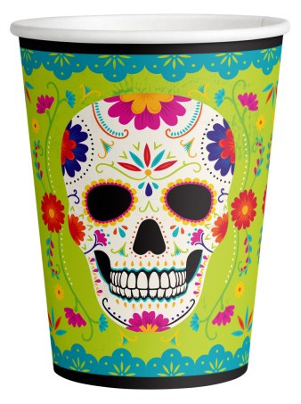 8 colorful day of the dead cups 250ml