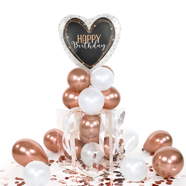 Balloha Geschenkbox DIY Happy Birthday Elegant Hearts XL