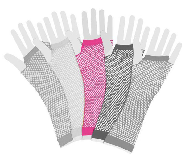 Neonowe różowe rękawiczki siatkowe