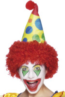 Red clown wig with hat