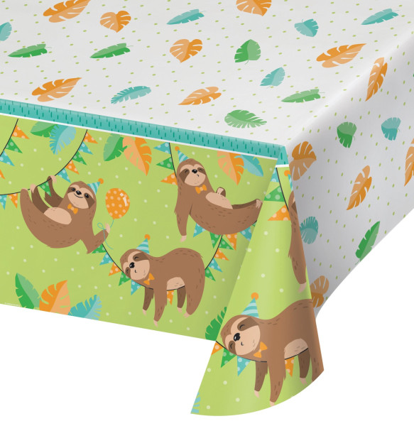 Party sloth tablecloth 2.59 x 1.37m