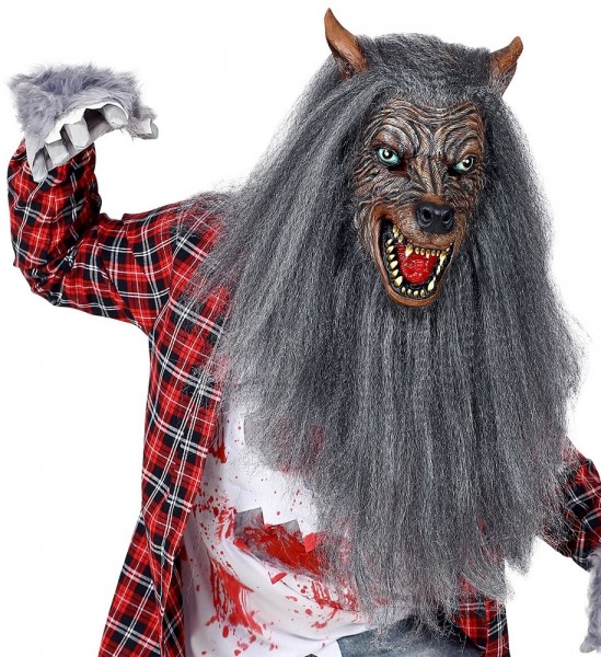 Malicious werewolf full mask with hair 3