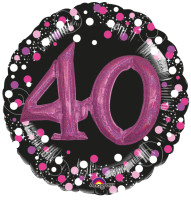 Ballon en aluminium rose 40e anniversaire 91cm