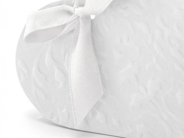 10 scatolette regalo a cuore bianco