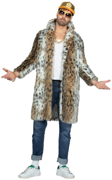 Manteau de fourrure léopard Pimpy pour hommes