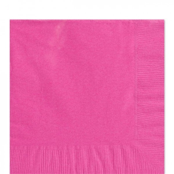 125 serviettes roses 33cm 2 plis
