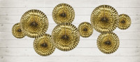 3 rozety w kolorze metalicznego złota Marielle