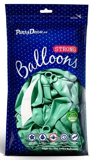 100 Partystar metallic balloons mint 30cm 2