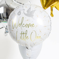 Vorschau: Welcome little one Storch Folienballon 45cm