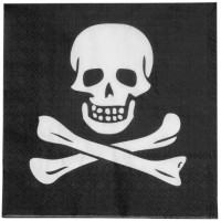 Vorschau: 20 Piratenparty Totenkopf Servietten 33cm