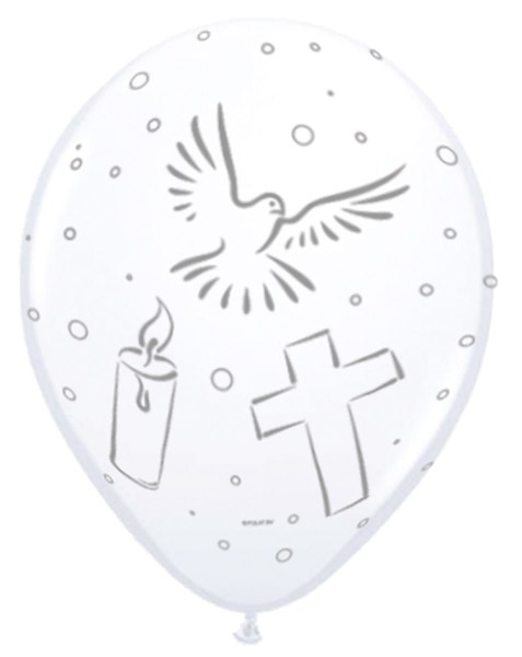 8 palloncini simboli cristiani bianchi