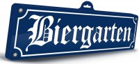 Cartello Biergarten per festa della birra 46 x 13cm