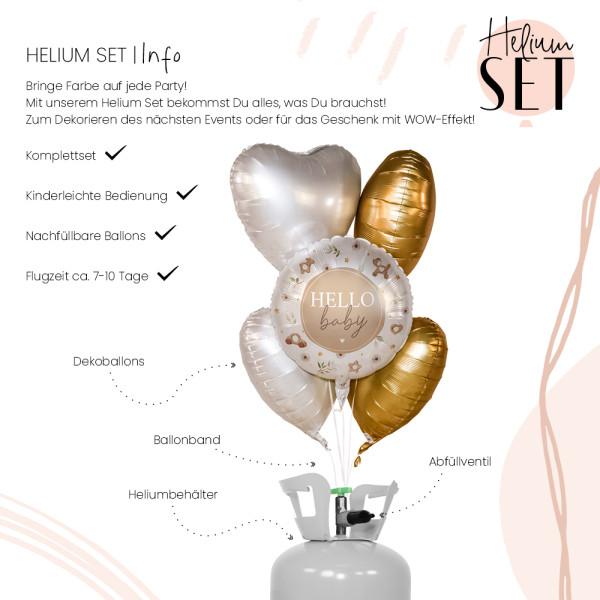 Hello to Happiness Ballonbouquet-Set mit Heliumbehälter 3
