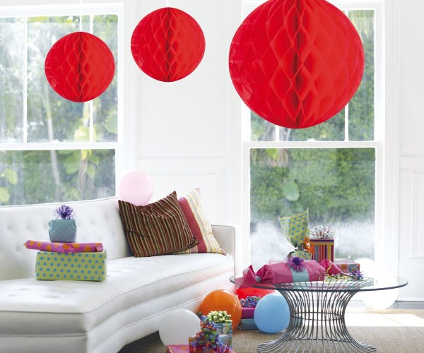 Honeycomb ball Sydney in red 50cm