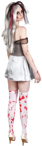 Kostium zakrwawionej panny młodej zombie z welonem 2
