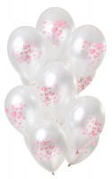 12 latex balloons Love is in the air pink metallic