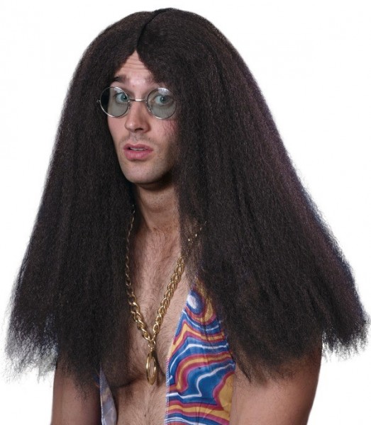 Long hippie wig in brown
