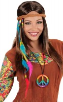 Hippie haarband met veren en parels