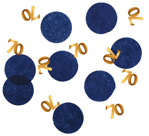 70e verjaardag confetti Elegant blauw