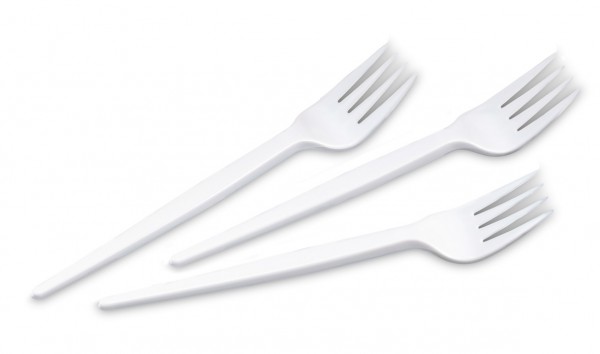 25 party buffet forks white 16.5cm