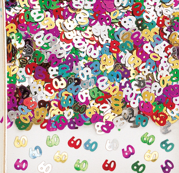 Confettis 60e anniversaire colorés