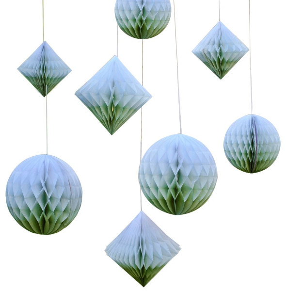 XX Green-Sage gradient honeycomb balls