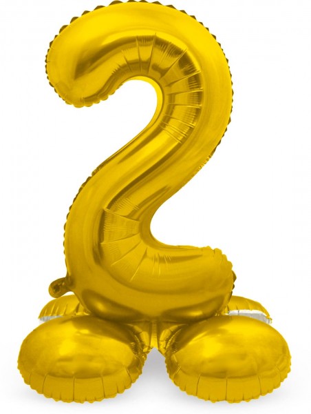 Nummer 2 ballon goud 72cm