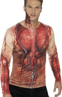 Peeled Skin Zipper T-Shirt For Men