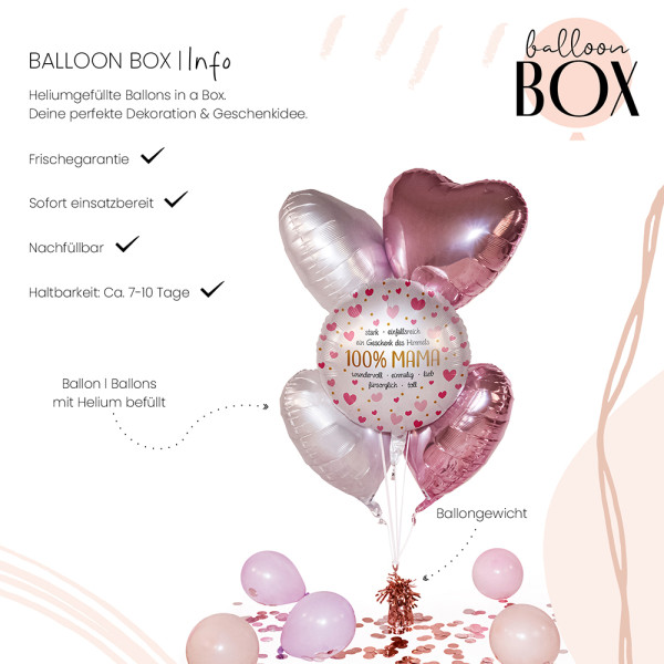 Heliumballon in der Box 100% Mama 3