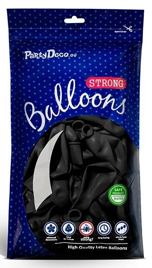 100 party star balloons black 30cm