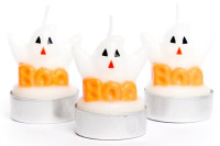 3 bougies chauffe-plat avec fantômes mignons