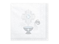 Anteprima: 20 tovaglioli fonte battesimale argento 33cm