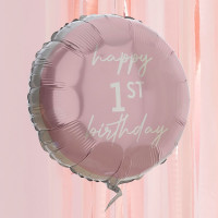 Oversigt: Min første års folieballon pink