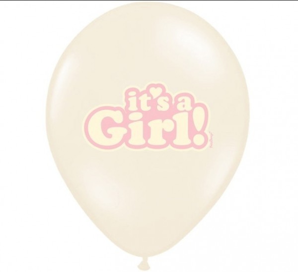 50 ballonger Its a Girl vaniljrosa 30cm 2