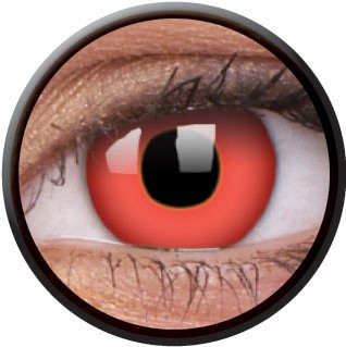 Devilish red contact lenses