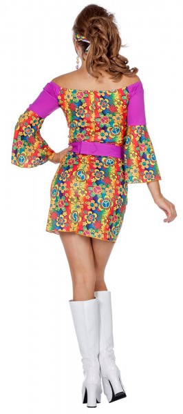 Costume de femme hippie de paix coloré 3