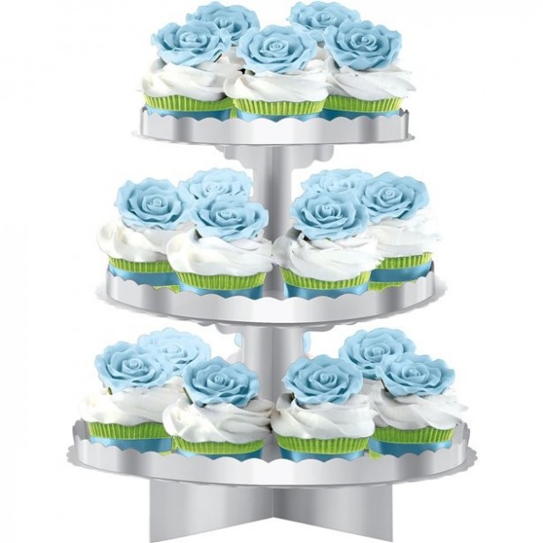 Silver cupcake stand 37 x 30cm