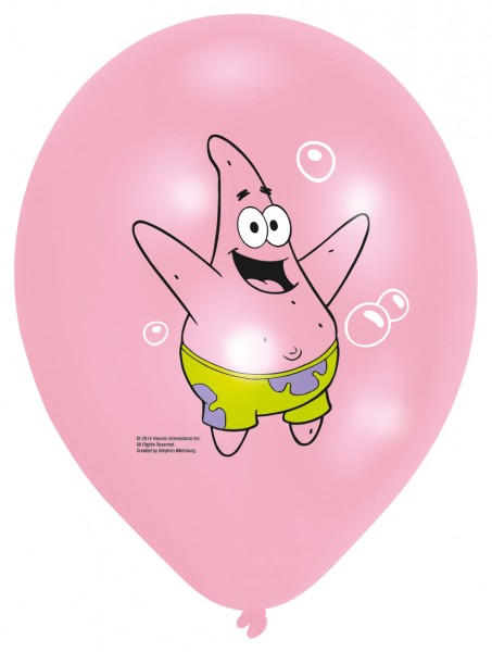 6 SpongeBob & Patrick ballonger 27,5 cm 2