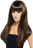 Brown beauty long hair wig