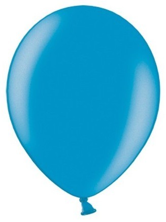 100 Party Star metallic balloons caribbean blue 23cm