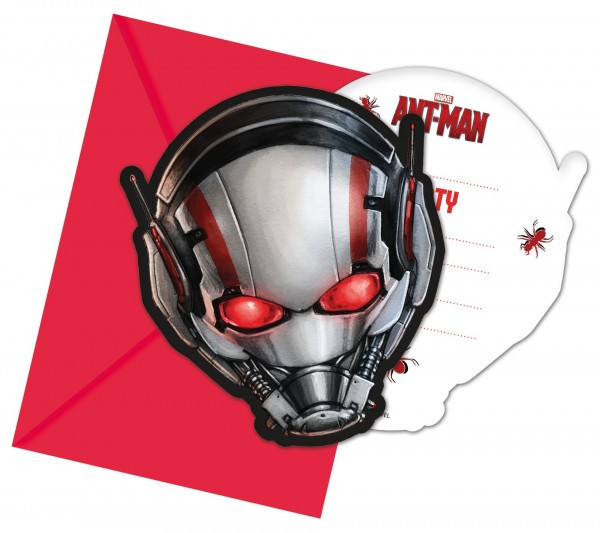6 Ant-Man superhero invitation cards