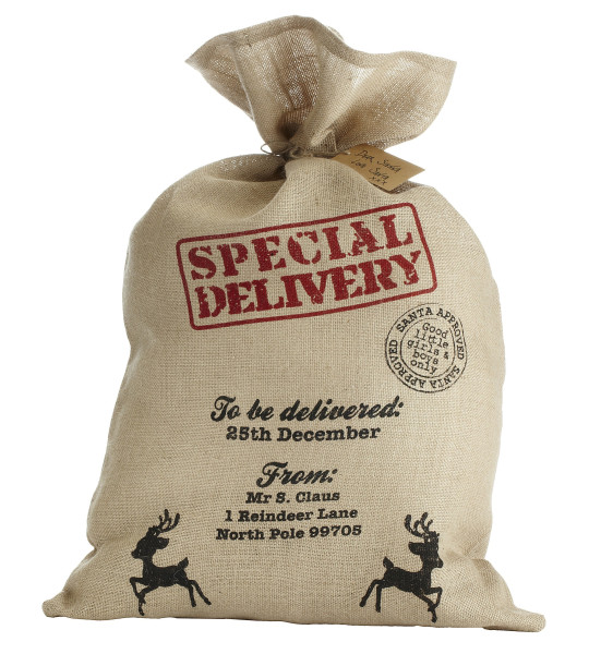 Special Christmas Delivery jute zak 80cm