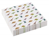 20 tovaglioli con dinosauri colorati 25 x 25cm