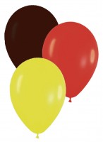 Vorschau: 12 Luftballons in Schwarz-Rot-Gelb 30cm