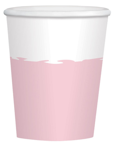 8 vasos de papel oro rosa 250ml