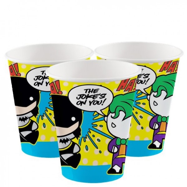 8 Batman and Joker comic cups 250ml