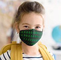 Oversigt: Mund- og næsemaske magisk skole grøn til børn
