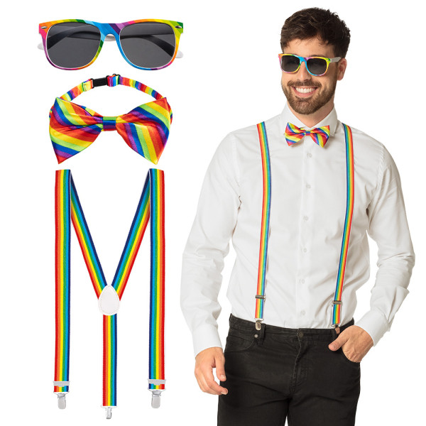 Set de disfraz Happy Rainbow de 3 piezas